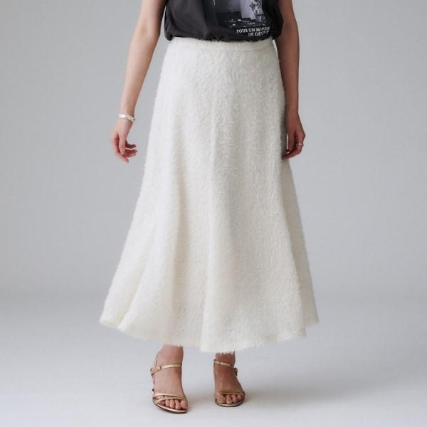 アンタイトル（UNTITLED）/【セットアップ可後ろウエストゴム】フェザーマーメイドスカート