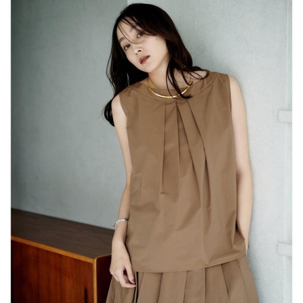 アンタイトル（UNTITLED）/【2WAYセットアップ可ノースリーブ前ボタン】ファブリカブラウス