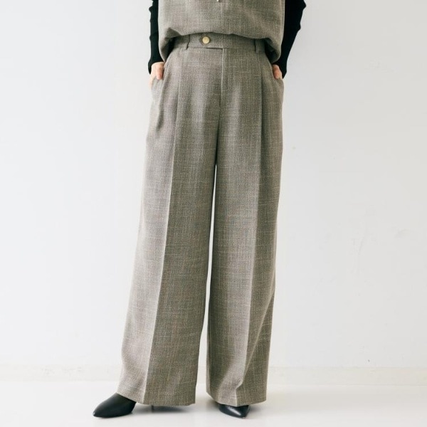 アンタイトル（UNTITLED）/【セットアップ可】梳毛調合繊2タックワイドパンツ