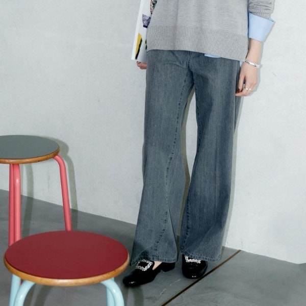 アンタイトル（UNTITLED）/【グレーブルージーンズ】ソフトワイドデニムパンツ