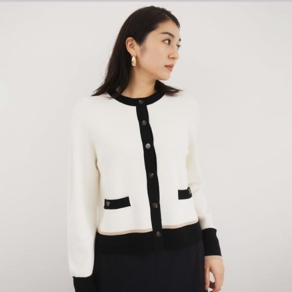 アンタイトル（UNTITLED）/【アンサンブル可ジャケット風オフィスカジュアル】ウールミラノリブカーディガン