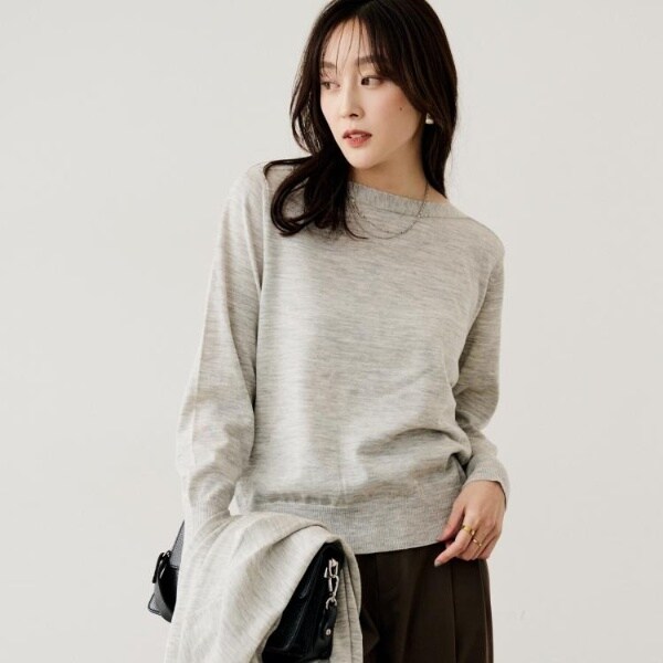 アンタイトル（UNTITLED）/【アンサンブル可洗える】シルクウールカシミヤ ドルマンスリーブニット