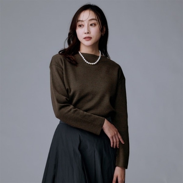 アンタイトル（UNTITLED）/【洗える長く着られる】モックネックミラノリブニット アンタイトル（UNTITLED）/【洗える長く着られる】モックネックミラノ