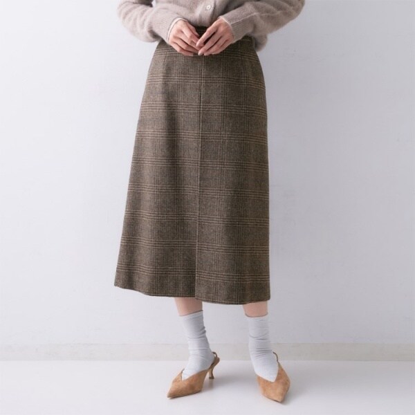 アンタイトル（UNTITLED）/【ふんわりタイト見え】グレンチェックスカート