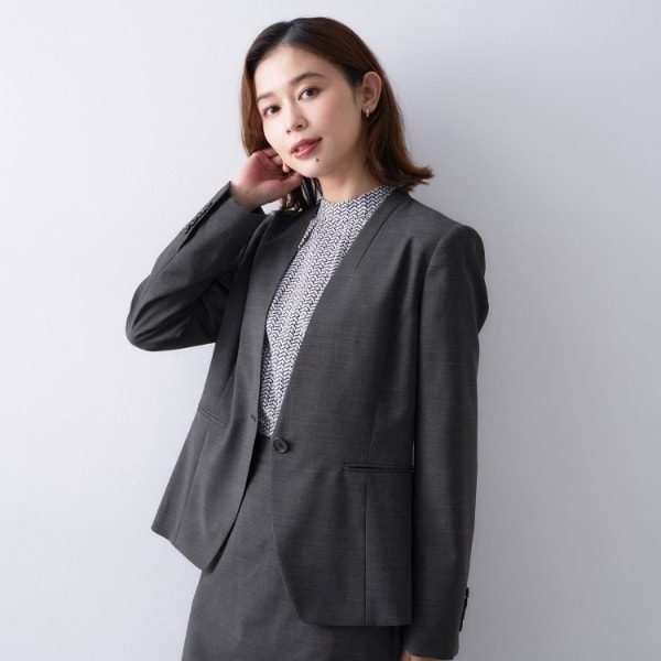 美品 アンタイトル ノーカラーコート カシミヤ ウール 比翼 2 ベージュ 