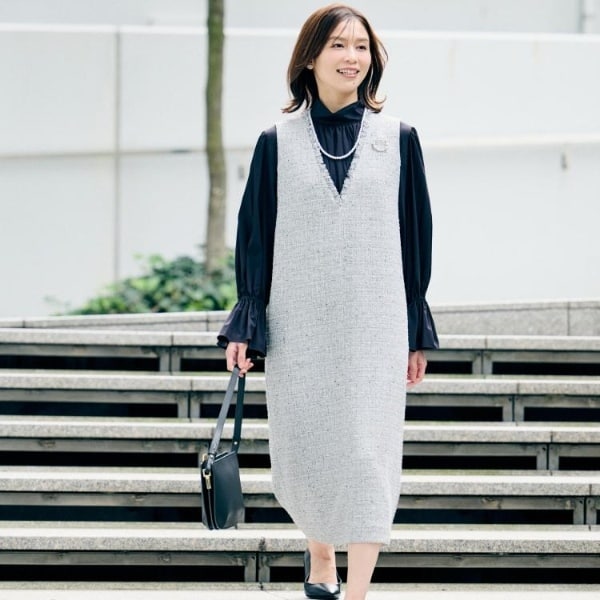 【NEW】アンタイトル（UNTITLED）/ツイード ジャンパースカート