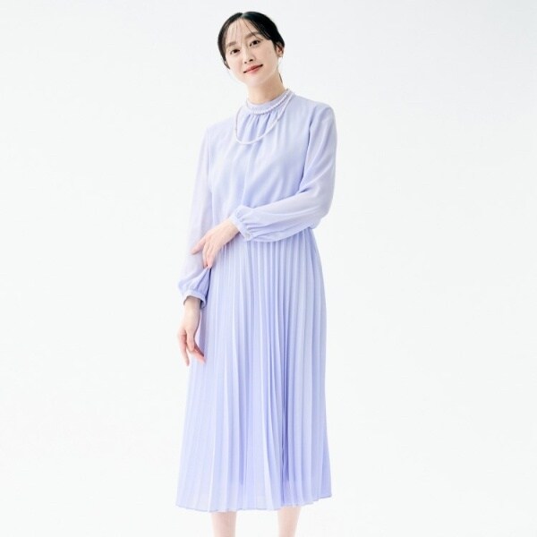 アンタイトル（UNTITLED）/【フォーマル洗える】ボウタイ プリーツワンピース_15