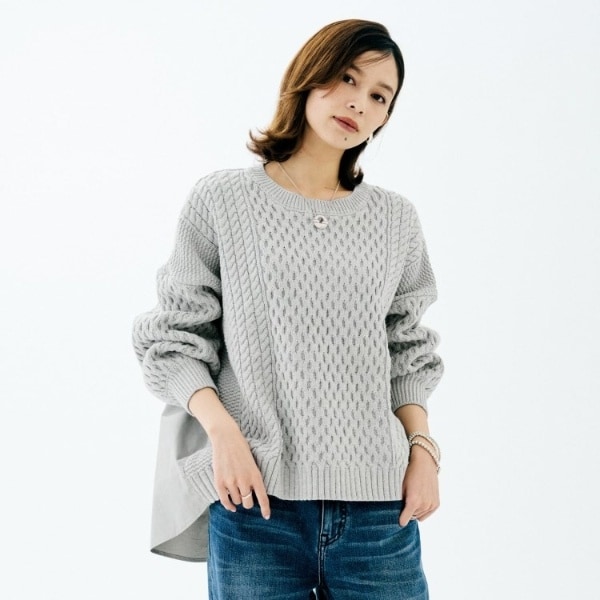 アンタイトル（UNTITLED）/【TORRAZZO DONNA】ドッキングニットトップス_9