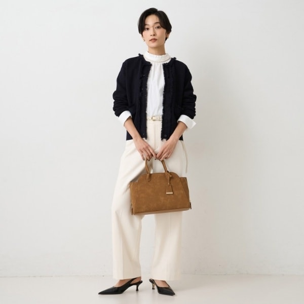 アンタイトル（UNTITLED）/【コットン100洗える】シャーリングフリルネックブラウス_6