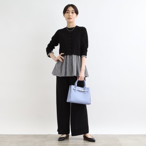 インディヴィ（INDIVI）/【洗える】カーデ風シャツコンビニット
