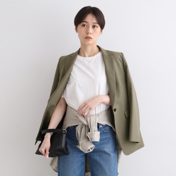 インディヴィ（INDIVI）/【定番スーツ／ウール混】無地テーラードジャケット