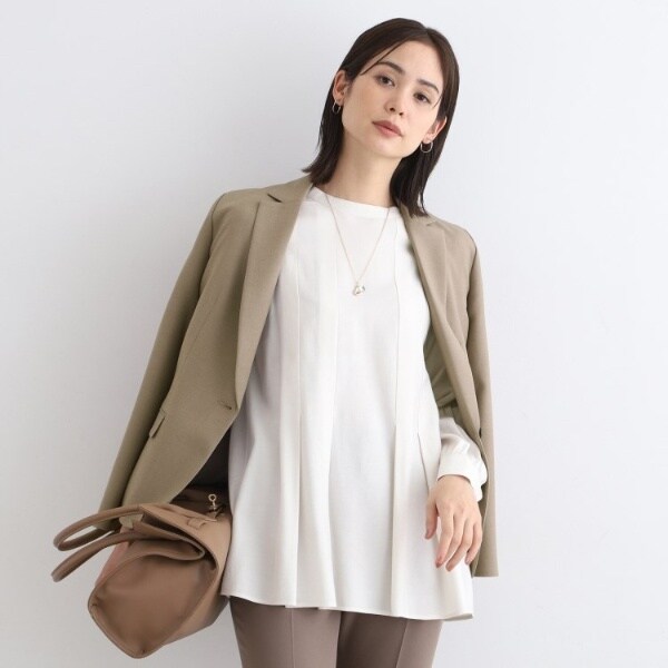 インディヴィ（INDIVI）/【洗える／UVケア／定番スーツ】ウール調テーラードカラージャケット