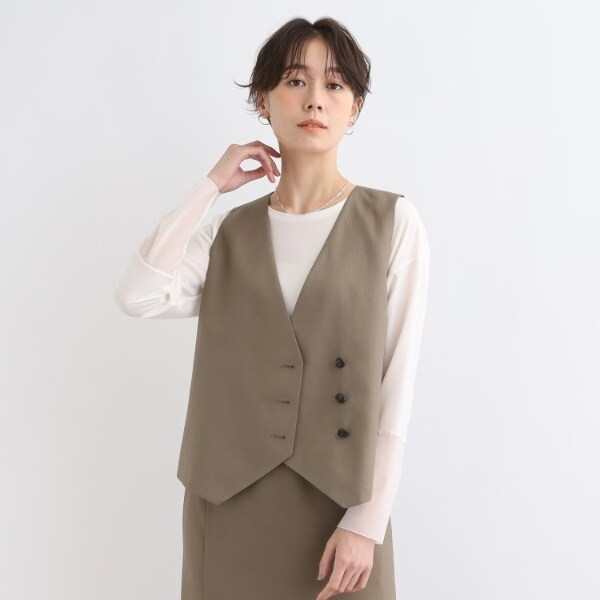 インディヴィ（INDIVI）/【トリアセテート混SETUP可能】シンプルベストの通販は 12,458円