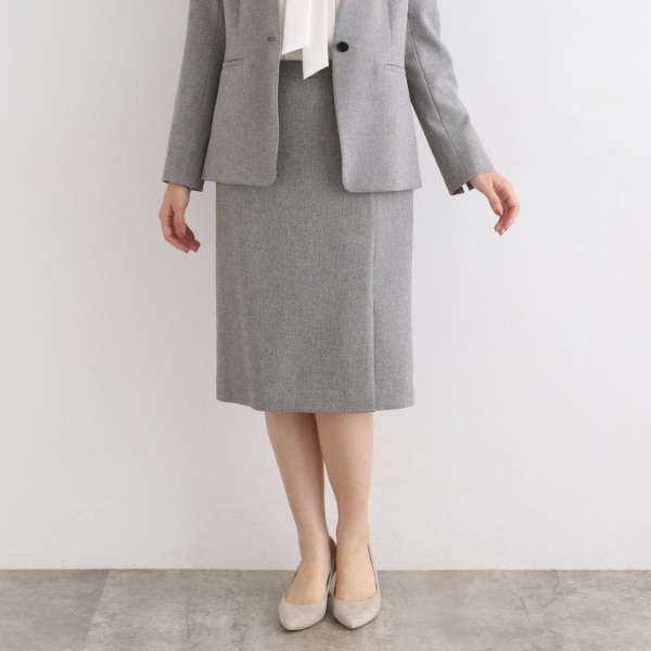 インディヴィ（INDIVI）/【定番スーツ／洗える／メランジ】ストレートスカート