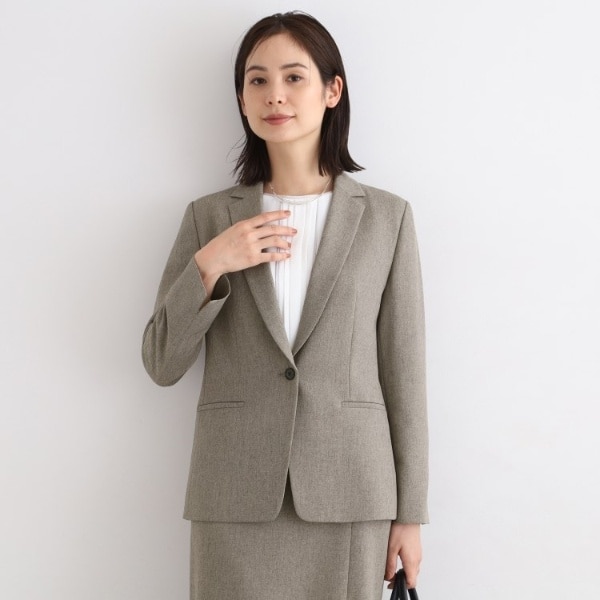 インディヴィ（INDIVI）/【定番スーツ／洗える／メランジ】ウールライクテーラードジャケット