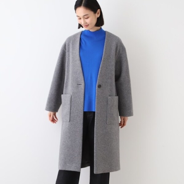 インディヴィ（INDIVI）/【日本製／カシミヤ混】ガウン風ロングコート