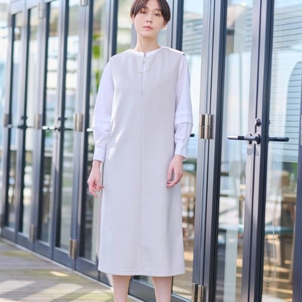 インディヴィ（INDIVI）/【日本製】ヘアリーキーネックジャンパードレス
