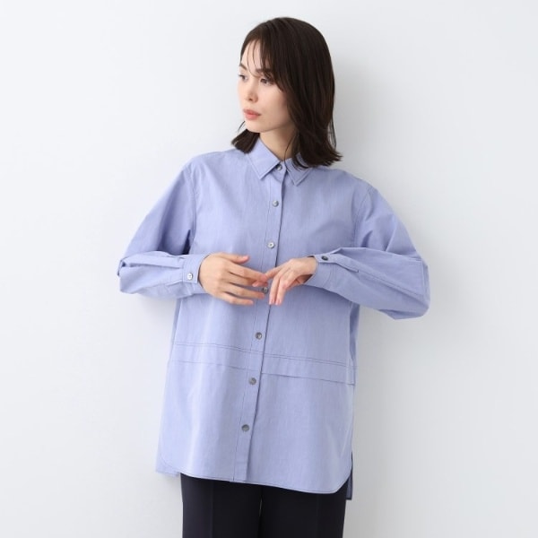 インディヴィ（INDIVI）/【日本製／インポート素材】重ね着風オーバーサイズブラウス
