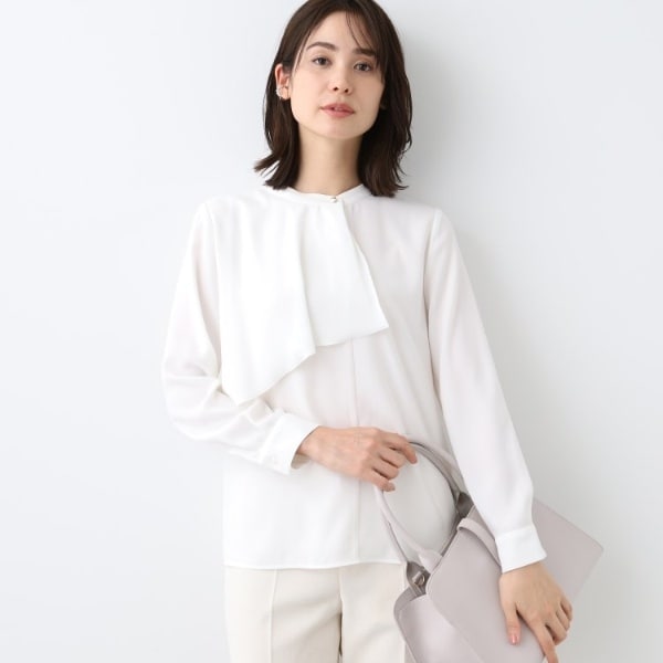 インディヴィ（INDIVI）/【洗える／UVケア】ヨークフリルブラウス