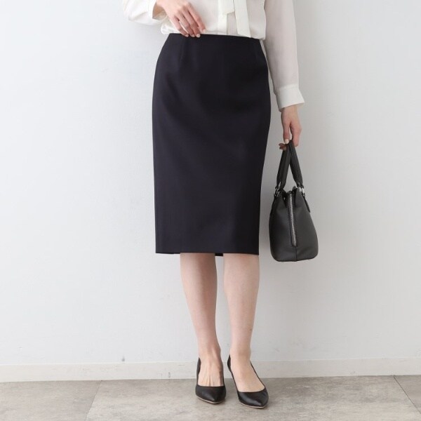 インディヴィ（INDIVI）/【日本製／インポート素材】ウールストレッチ ストレートスカート
