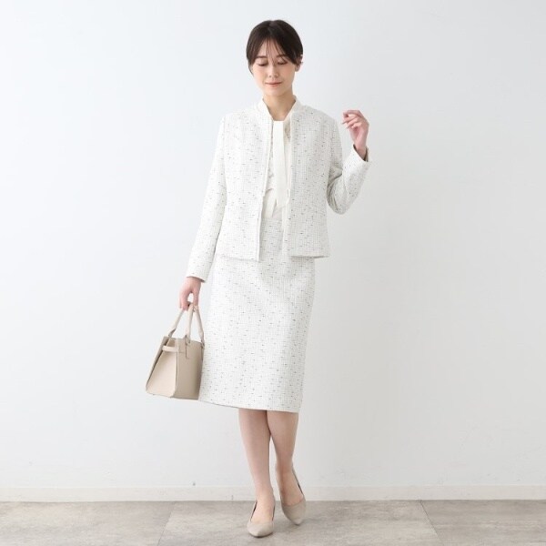 インディヴィ（INDIVI）/【日本製／オリジナル素材】ツィードスカート