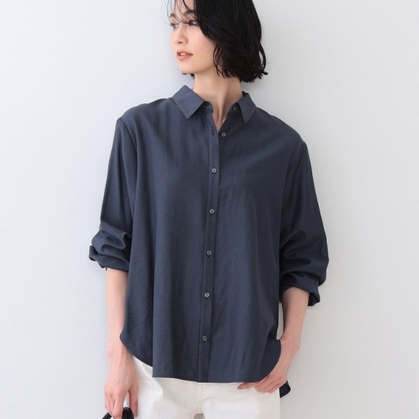インディヴィ（INDIVI）/【洗える／シアー】ドビーストライプシャツ