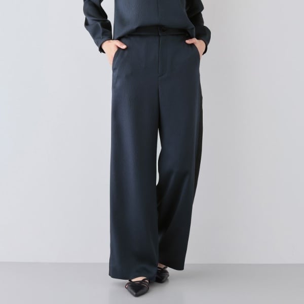 インディヴィ（INDIVI）/【日本製／SETUP可能】サイドライン ワイドパンツ