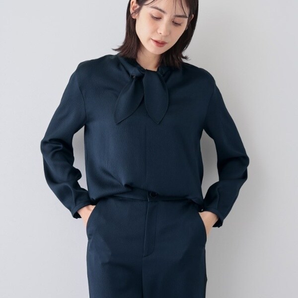 インディヴィ（INDIVI）/【日本製／SETUP可能】スカーフデザインブラウス