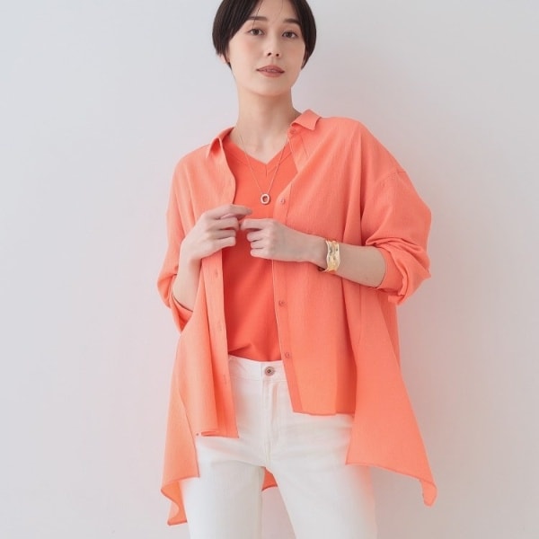 INDIVI / インディヴィ 春SALE！【洗える／凹凸素材】ハンカチーフヘム エアリーブラウス INDIVI｜春SALE!【洗える/凹凸素材】ハンカチーフヘム エアリー