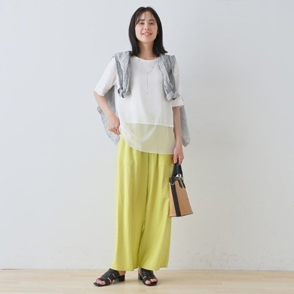 インディヴィ（INDIVI）/【洗える】裾シアー半袖トップス_7
