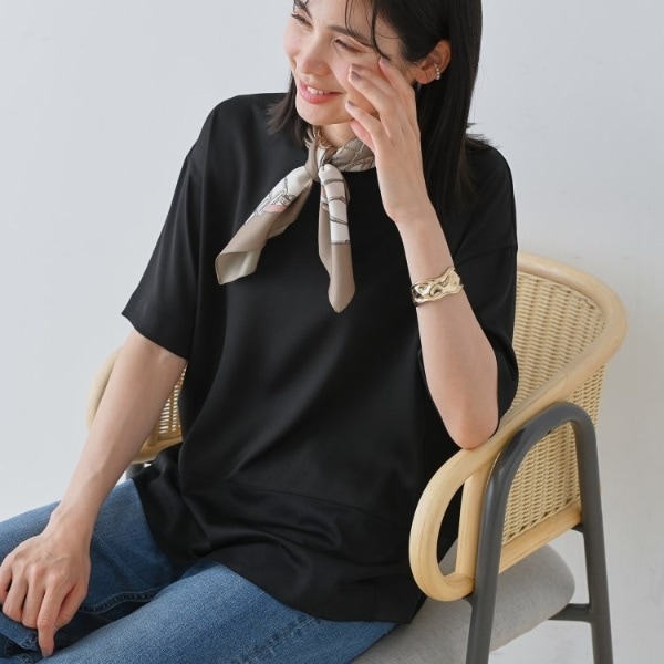 インディヴィ（INDIVI）/【洗える】裾シアー半袖トップス_13