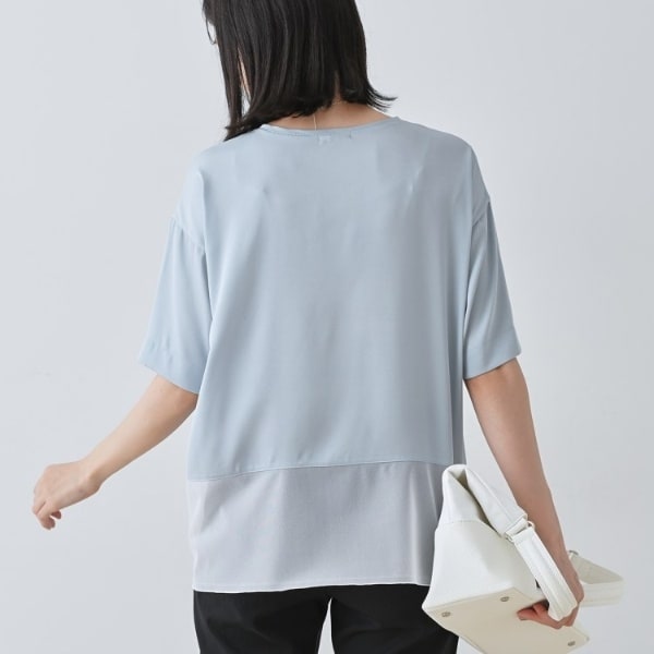 インディヴィ（INDIVI）/【洗える】裾シアー半袖トップス_17