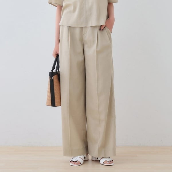 インディヴィ（INDIVI）/【日本製／SETUP可能】ガーゼ素材ワイドパンツ