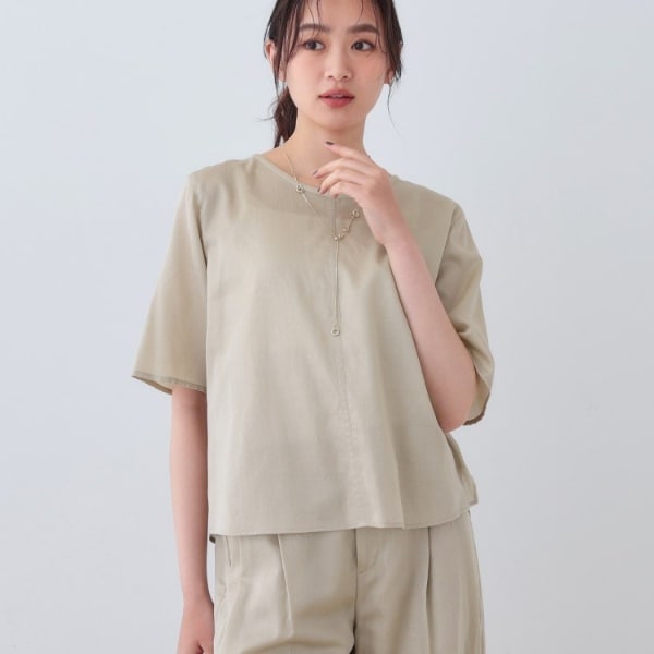 インディヴィ（INDIVI）/【日本製／SETUP可能】ガーゼ素材Tブラウス