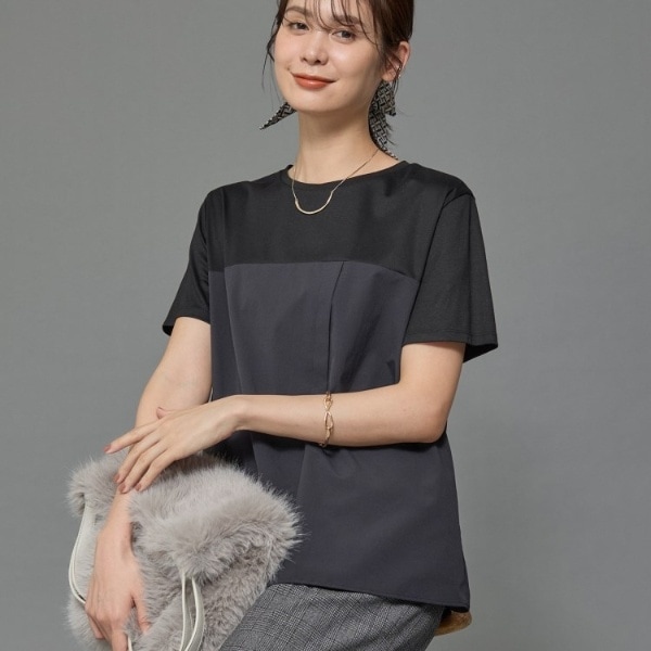 インディヴィ（INDIVI）/【洗える】ビスチェレイヤード風トップス