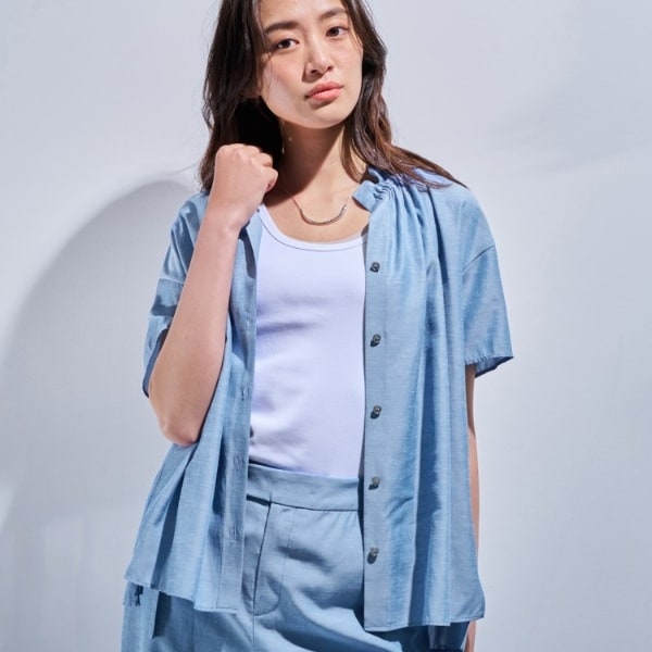 インディヴィ（INDIVI）/【日本製／SETUP可能】ソフトダンガリーブラウス