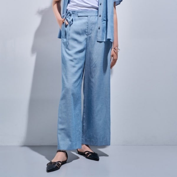 インディヴィ（INDIVI）/【日本製／SETUP可能】ソフトダンガリーワイドパンツ