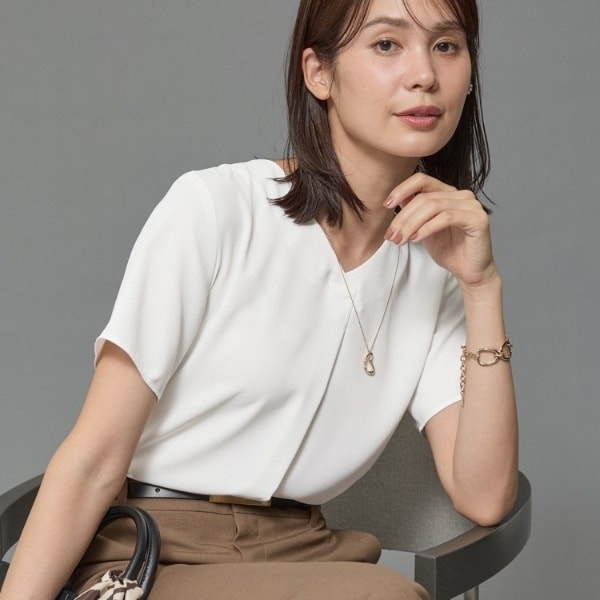 インディヴィ（INDIVI）/【洗える／通勤】マルチストライプブラウス