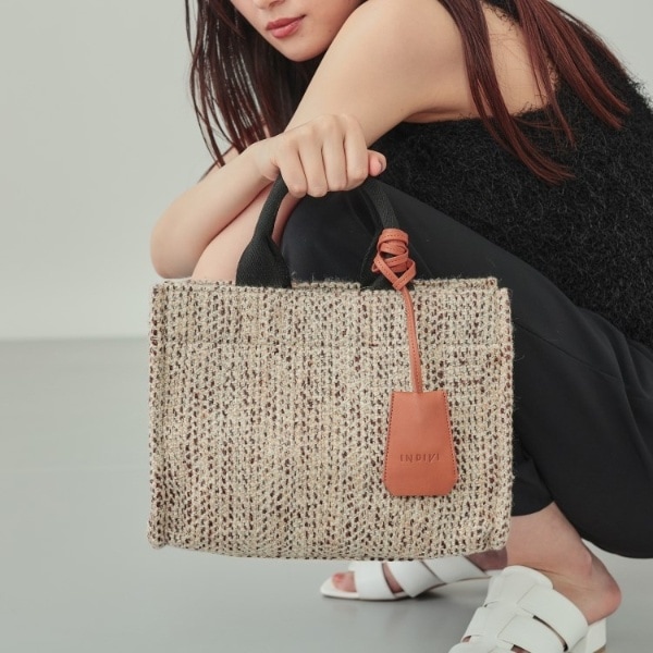 インディヴィ（INDIVI）/ツイードスモールトートバッグ