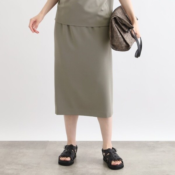 インディヴィ（INDIVI）/【洗える／SETUP可能／ウエストゴム】ストレートラインスカート