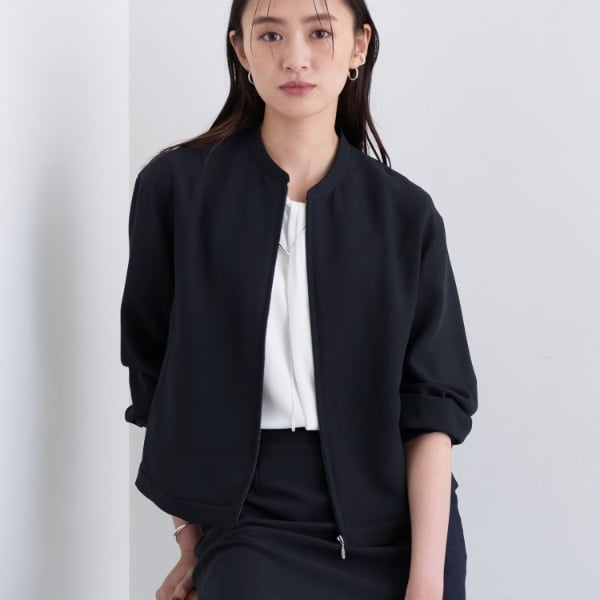 インディヴィ（INDIVI）/【洗える／UVケア／吸汗速乾】ジョーゼットライトブルゾン