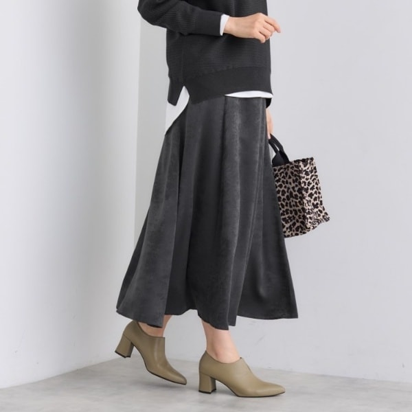 インディヴィ（INDIVI）/【UVケア／セットアップ可能】スエード調サテンスカート