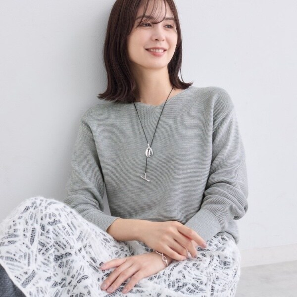 インディヴィ（INDIVI）/【ウール混ラメ素材】Vネック煌めきニット