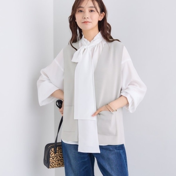 インディヴィ（INDIVI）/Vネック ニットジレ