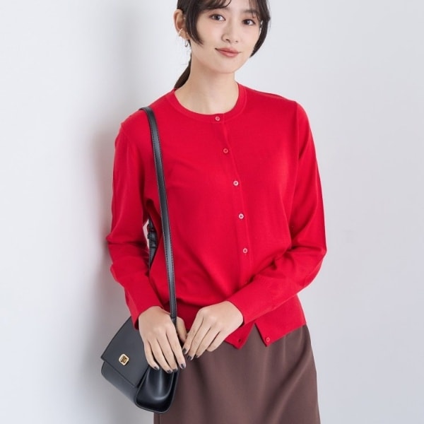 インディヴィ（INDIVI）/【洗える】ハイゲージニットカーディガン