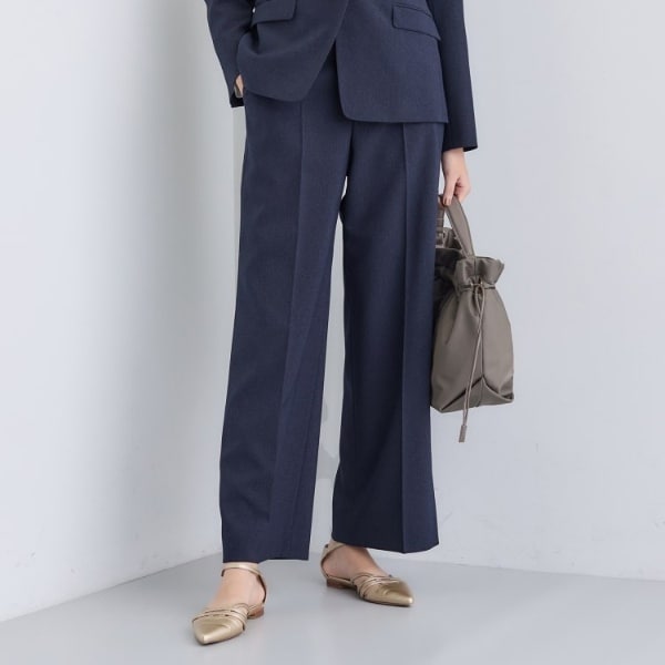 インディヴィ（INDIVI）/【洗える／通勤／スーツ】メランジストレッチ ワイドパンツ