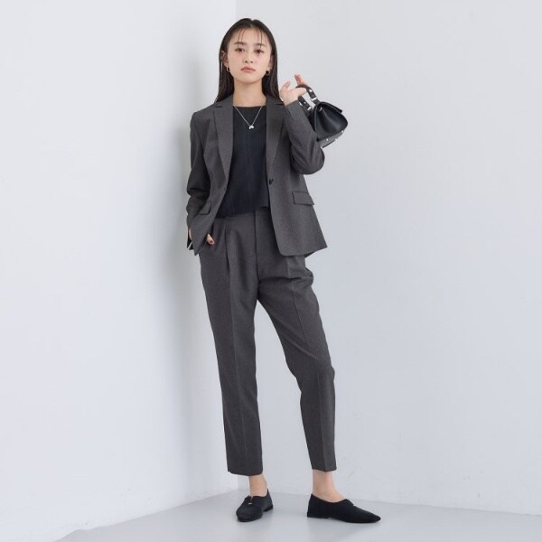 インディヴィ（INDIVI）/【洗える／通勤／スーツ】メランジストレッチ