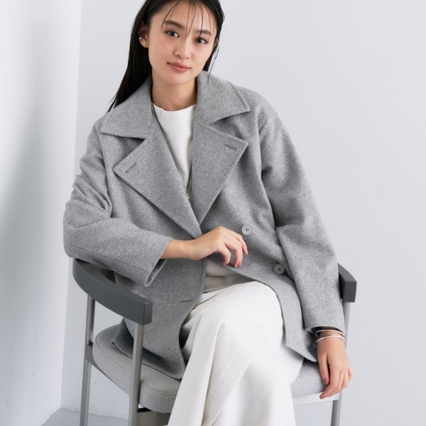 インディヴィ（INDIVI）/【軽やか／ゆったり】ウール混ショートトレンチコート