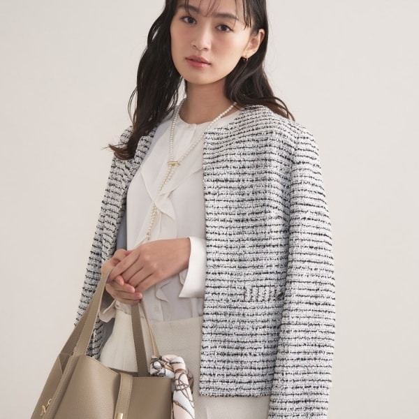 インディヴィ（INDIVI）/【セレモニー／洗える】ミックスツイードライトジャケット