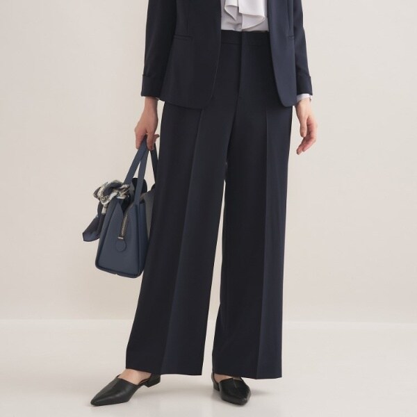 インディヴィ（INDIVI）/【通勤スーツ／洗える】ストレッチワイドパンツ